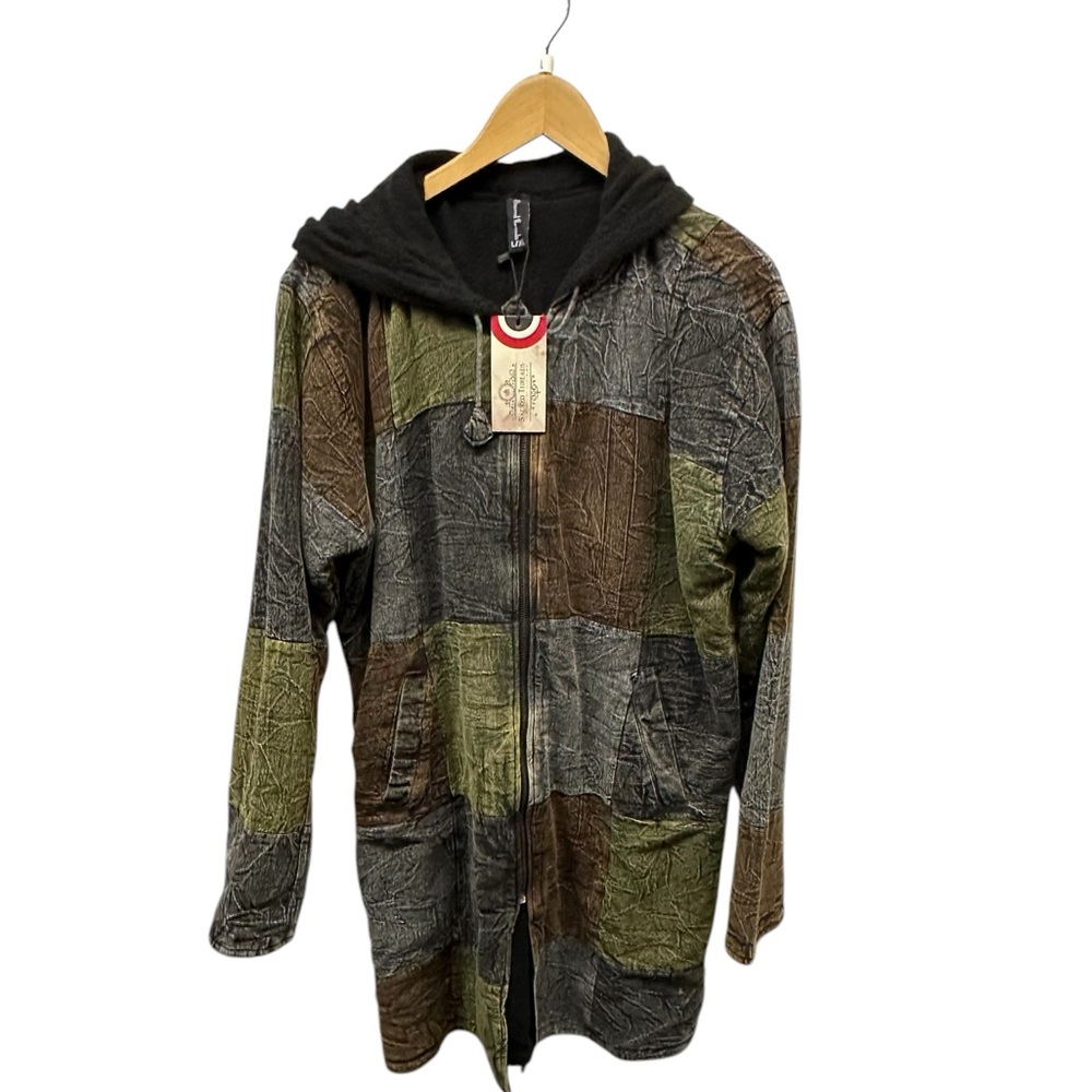 NWT. Sacred Threads Fleece Lined Jacket L/XL. BL/RD 2 - Picture 1 of 2